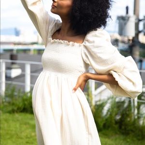 Nothing Fits But “Aoi” Dress in Eggshell Size L NEVER BEEN WORN! Brand new!